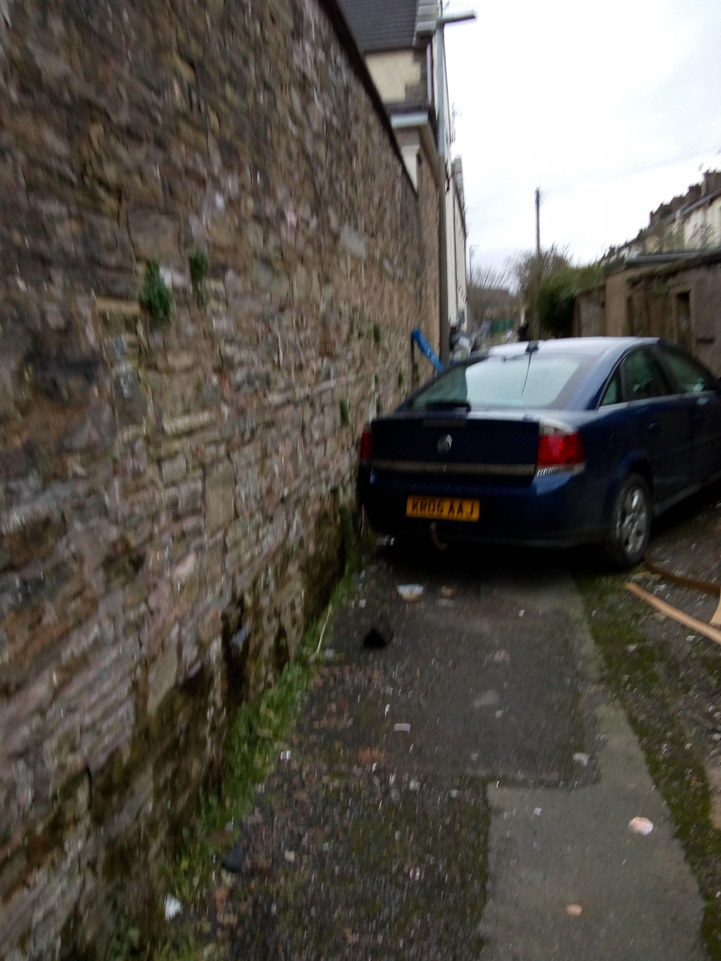 The car abandoned at the rear of Olive Lane in Darwen