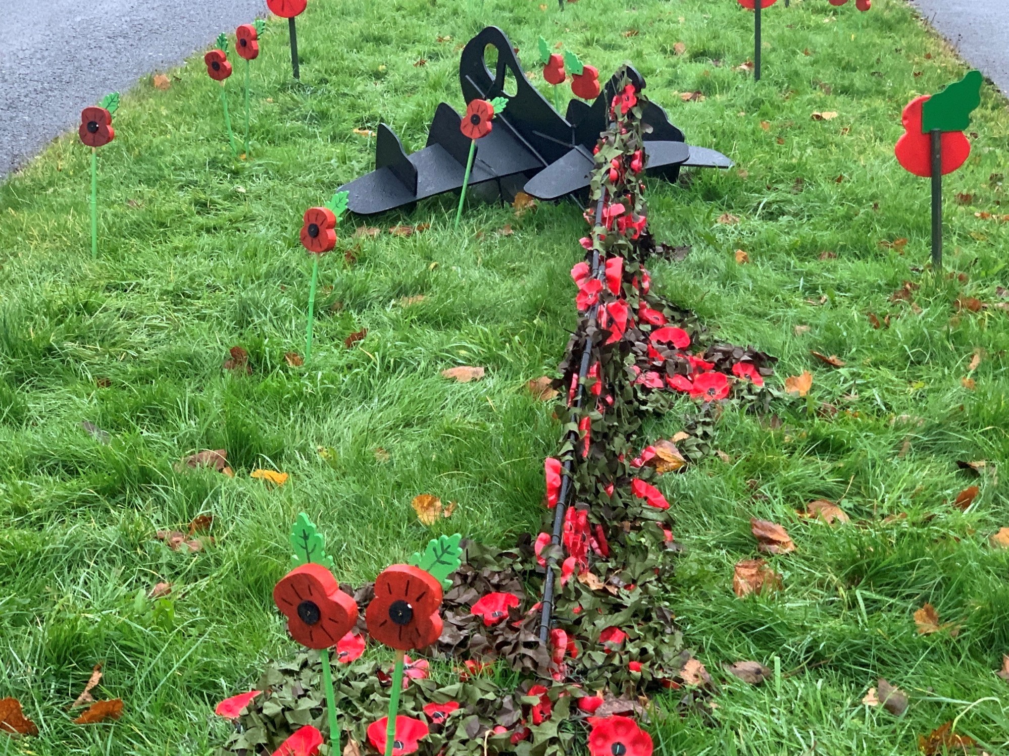 IN MEMORY: Poppy display in Breightmet on Bury New Road