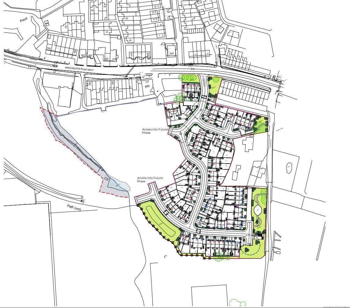 A map showing phases one and two of a plan to build new homes on Manchester Road West in Little Hulton (Picture: Salford City Councils planning portal)